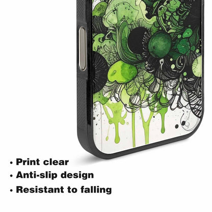 iPhone 15 Pro Max Case — Sea Creature Burst Black Green Ink, Custom Phone Case