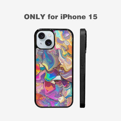 iPhone 15 Case — Holographic Iridescent Shimmer Pattern Hundreds Of, Custom Designed Case Cover