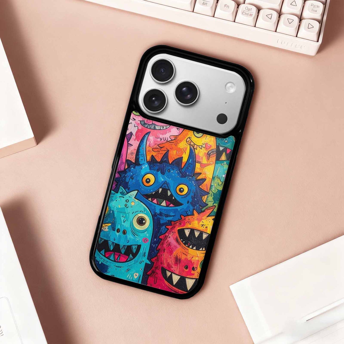 iPhone 17 Pro Case — Seamless Repeating Pattern Of Overlapping Cartoon, Custom Phone Case