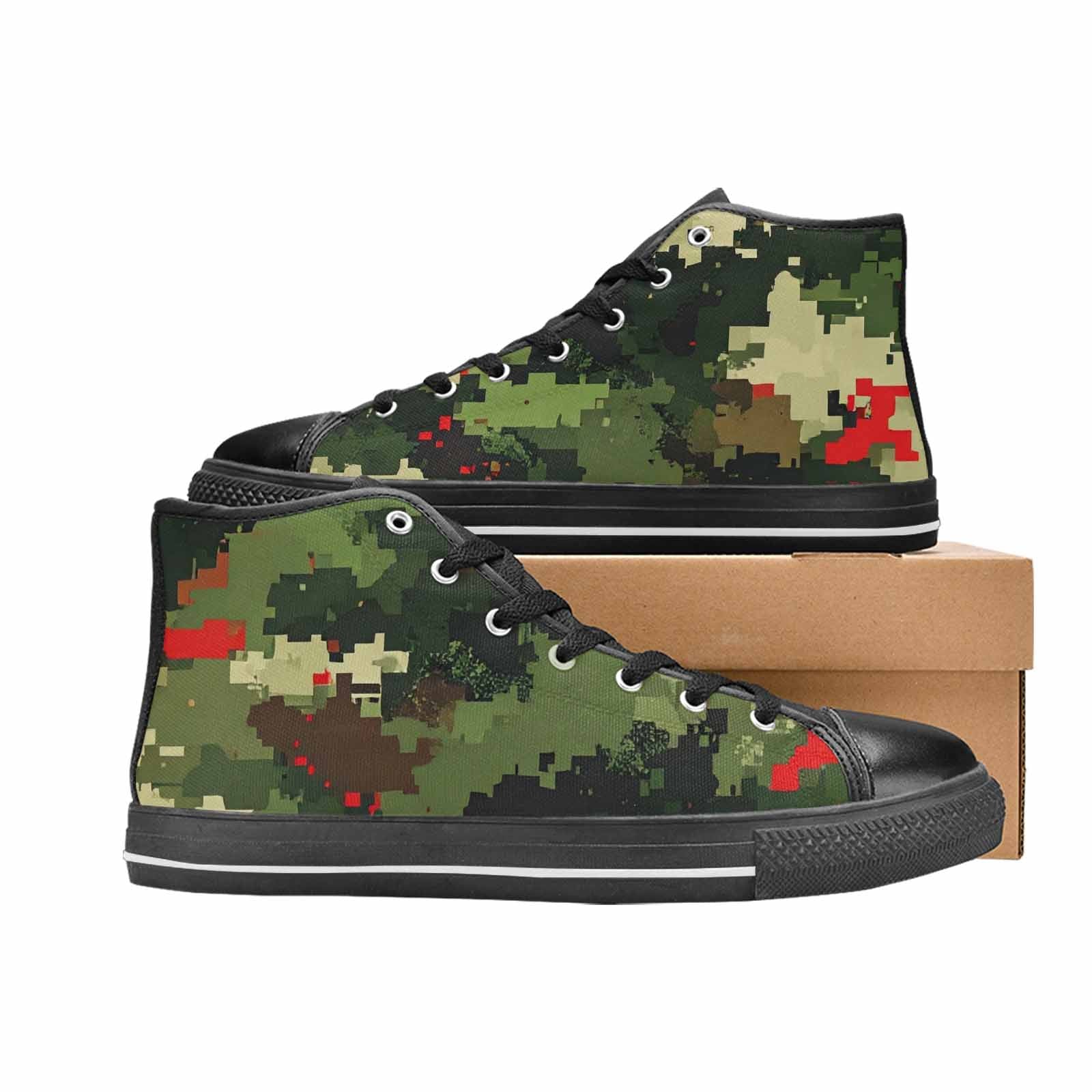 MEN'S Military Camouflage Blotch High Top Canvas Vivid Sneakers