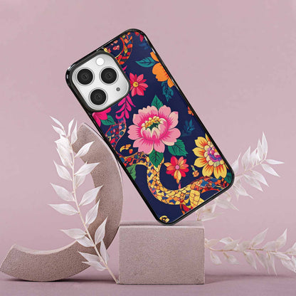 iPhone 15 Pro Max Case — Floral Snake Print Custom, Custom Printed Phone Case