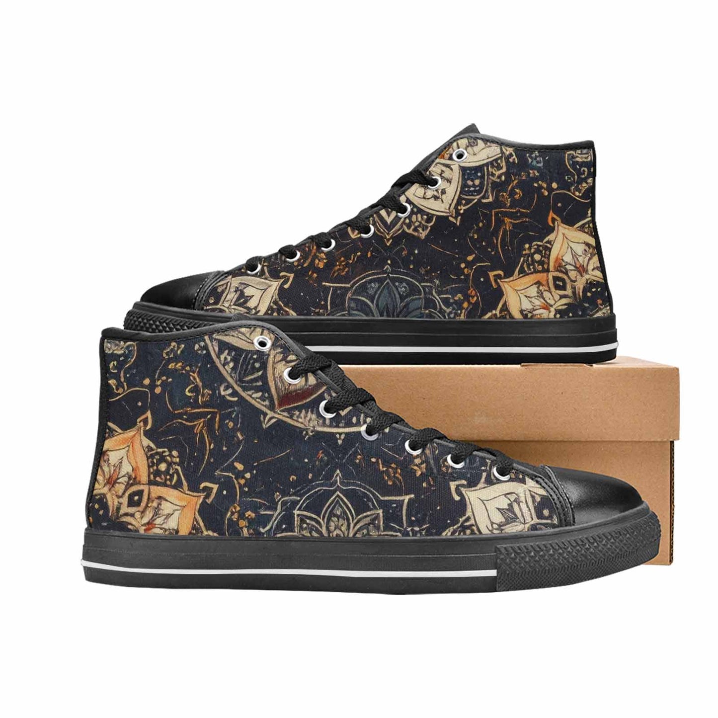 MEN'S Mandala High Top Canvas Cottagecore Custom Shoes