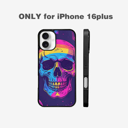 iPhone 16 Plus Case — Pride Flag Skulls Seamless Pattern Vibrant, Personalized Phone Case