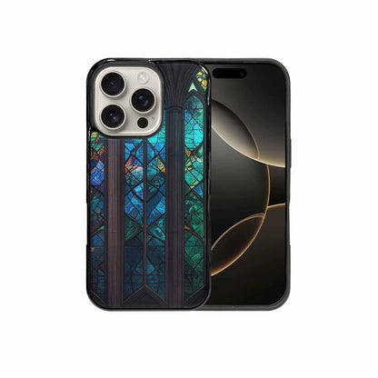 iPhone 16 Pro Case — Stained Glass Cathedral, Custom Designed Case Cover