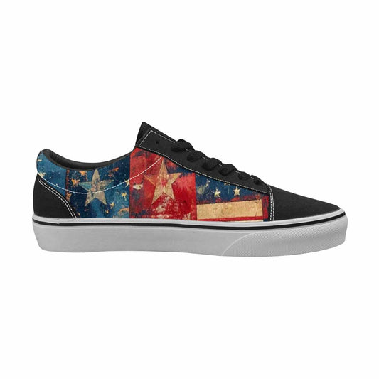 MEN'S American Flag Stars Canvas Lace-Up Dark Academia Custom Shoes