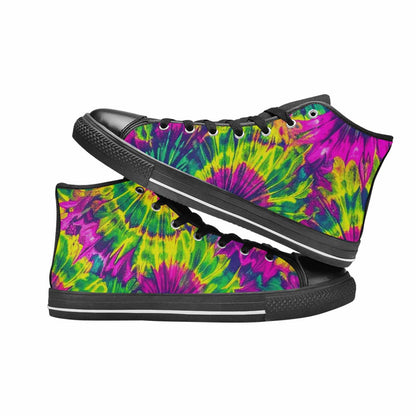 WOMEN'S Tie Dye - High Top Canvas Wallpaper Art Custom Sneakers