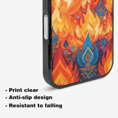 iPhone 16 Case — Flame Burst Full Color Vibrant Flame, Custom Art Phone Cover