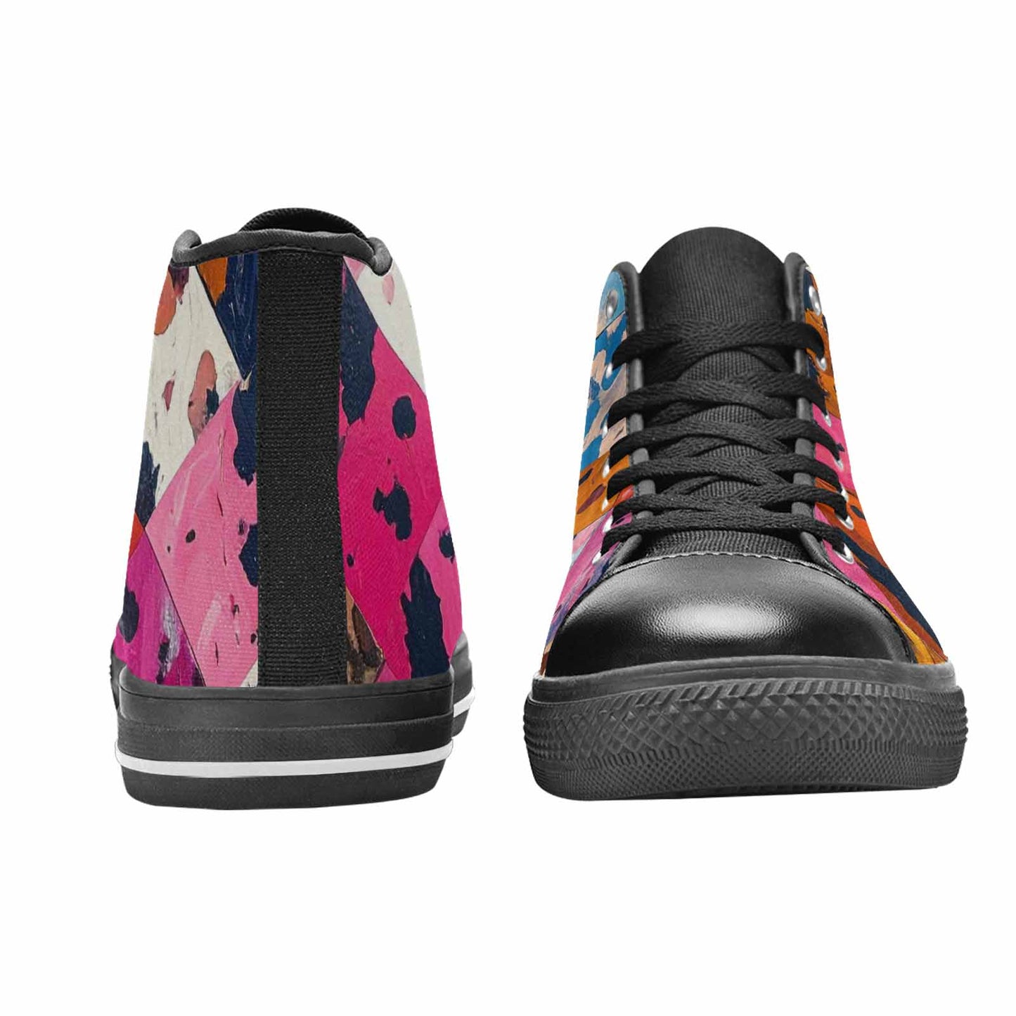 WOMEN'S Cow Animal Print High Top Canvas Surreal Shoes