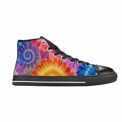 MEN'S Tie Dye Swirl High Top Canvas Cottagecore Shoes