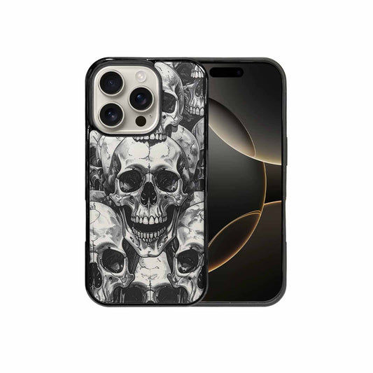 iPhone 16 Pro Case — Tessellated Human Skulls Custom, Custom Art Phone Cover