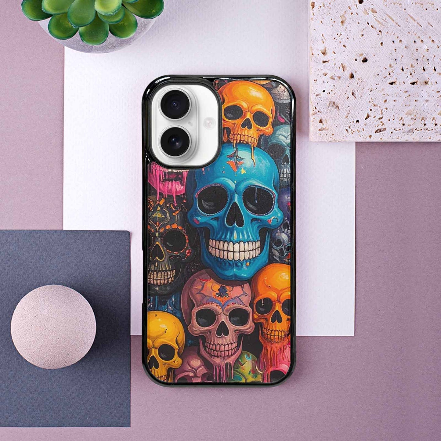 iPhone 16 Case — Skulls General Skulls Pattern, Custom Phone Case