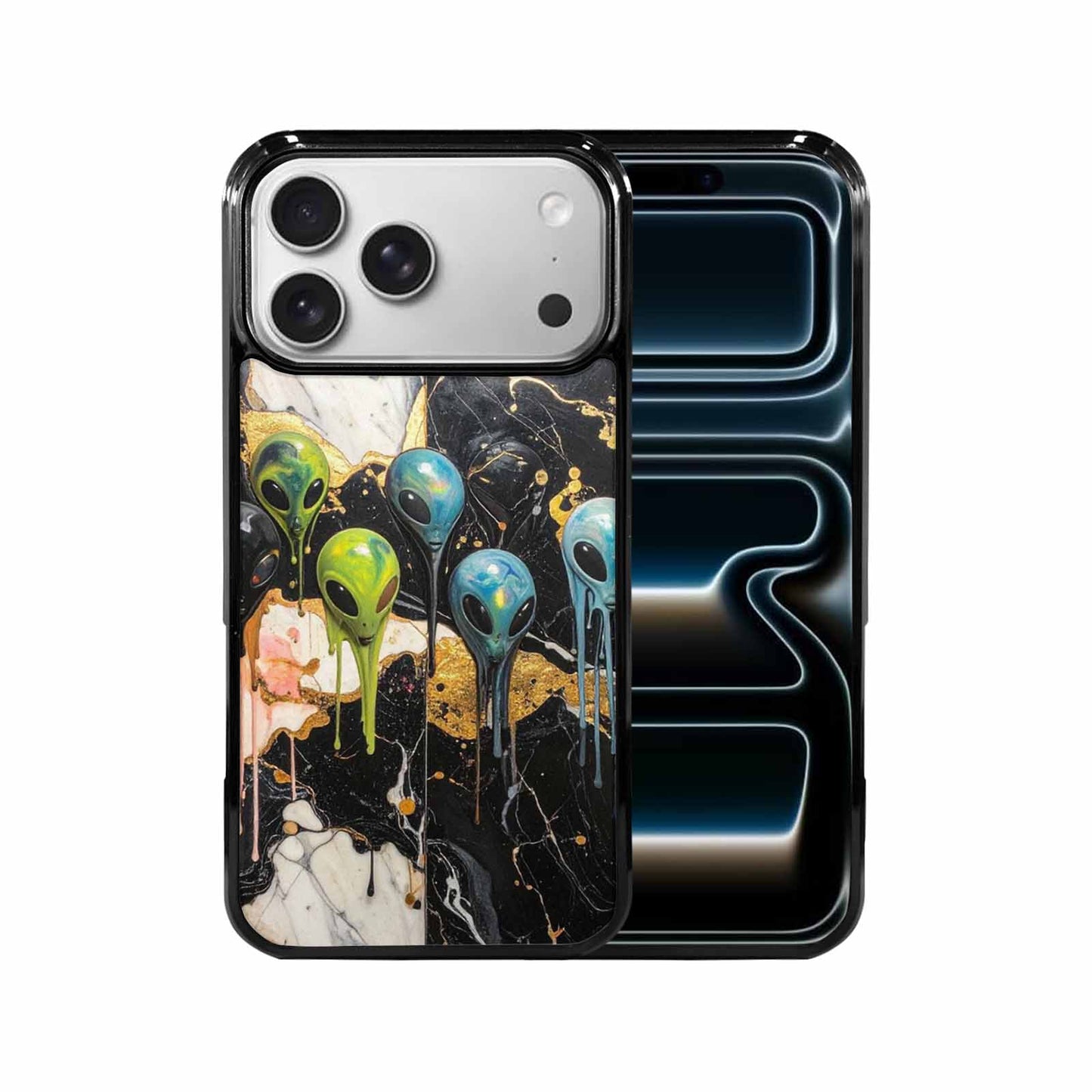 iPhone 17 Pro Max Case — Aliens Marblemelting Aliens Pa Alien Scifi, Custom Designed Case Cover