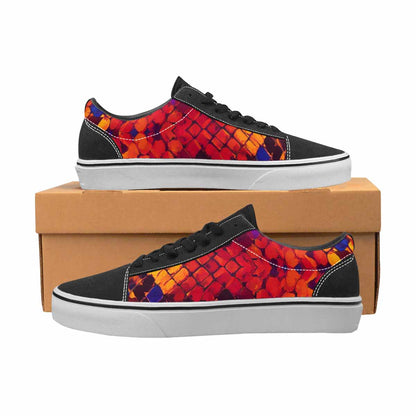 MEN'S Dark Snake Print Canvas Lace-Up Vibrant Chaos Custom Shoes