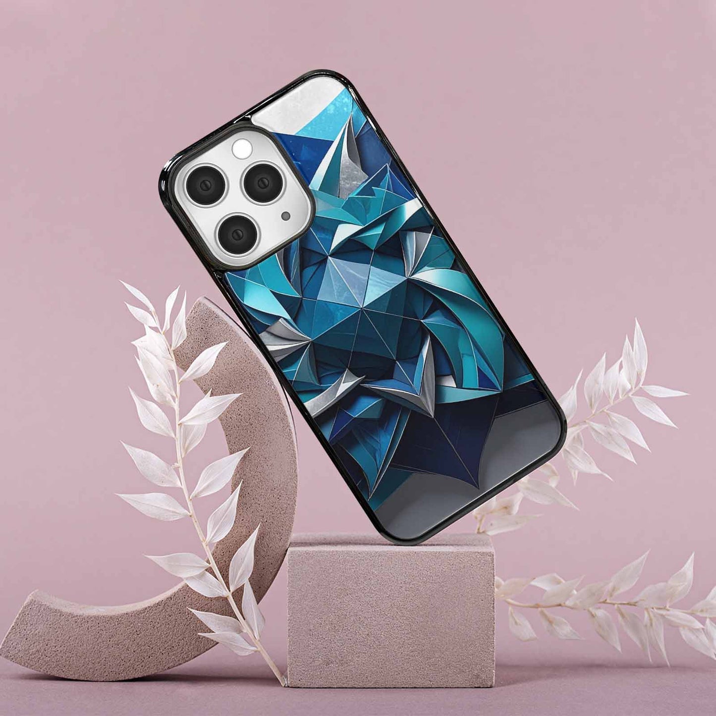 iPhone 15 Pro Max Case — Geometric Origami Art Pattern, Unique Phone Case Design