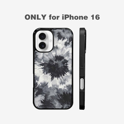 iPhone 16 Case — Tie Dye Black And Gray Blended, Unique Phone Case Design