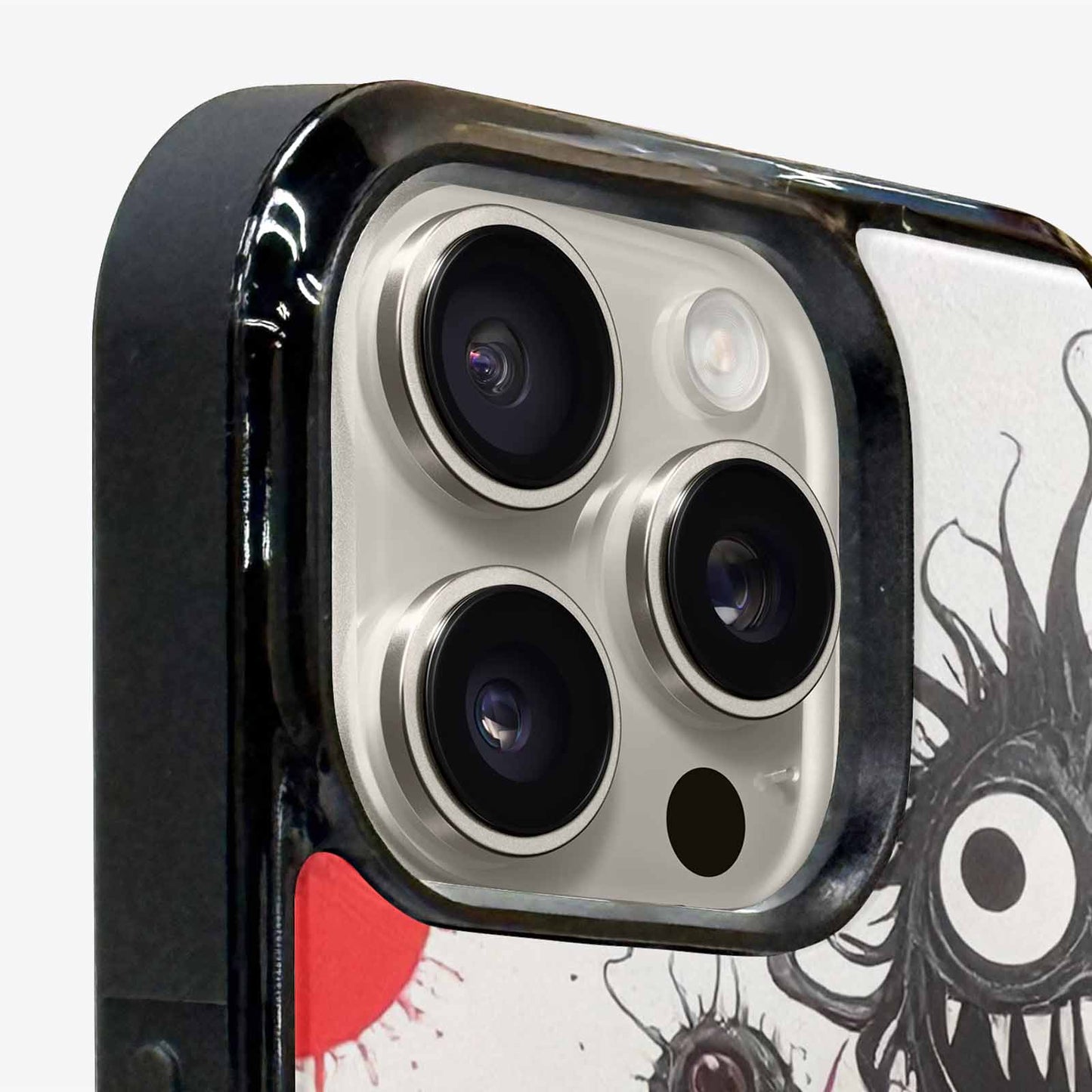 iPhone 16 Pro Max Case — Multi Eye Monster Black Red Ink, Customized Protective Case