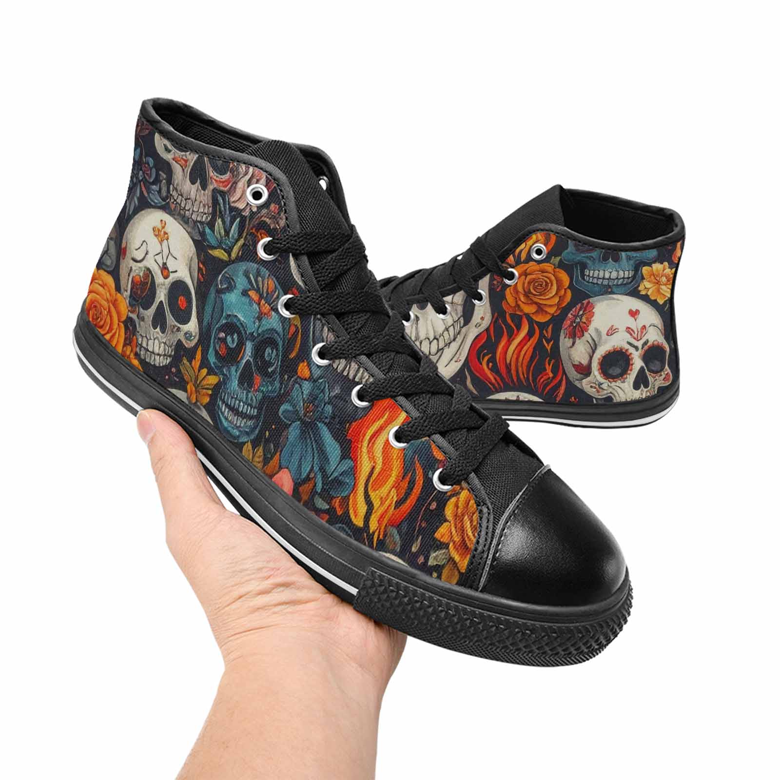 MEN'S Skull High Top Canvas Y2K Custom Shoes