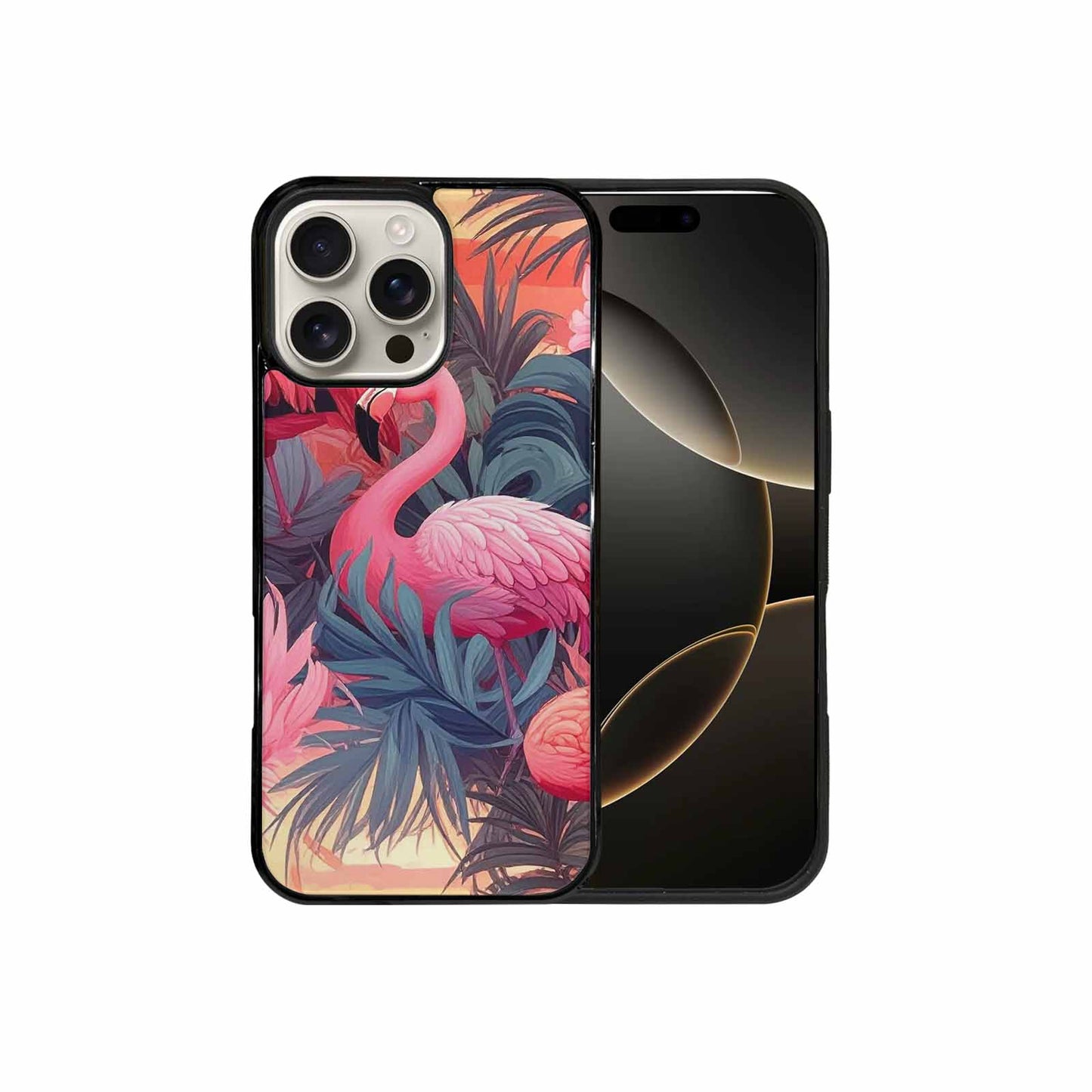 iPhone 16 Pro Max Case — Flamingo Tropical Flamingo Tropical Pattern Hundreds, Custom Art Phone Cover