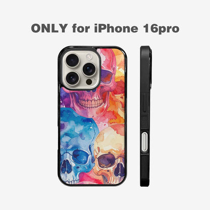 iPhone 16 Pro Case — Kulls Watercolor Skulls Small Skull Pattern, Custom Made Phone Cover