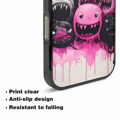 iPhone 16 Pro Case — Monsters General Black Pink Ink Cartoon, Customized Protective Case