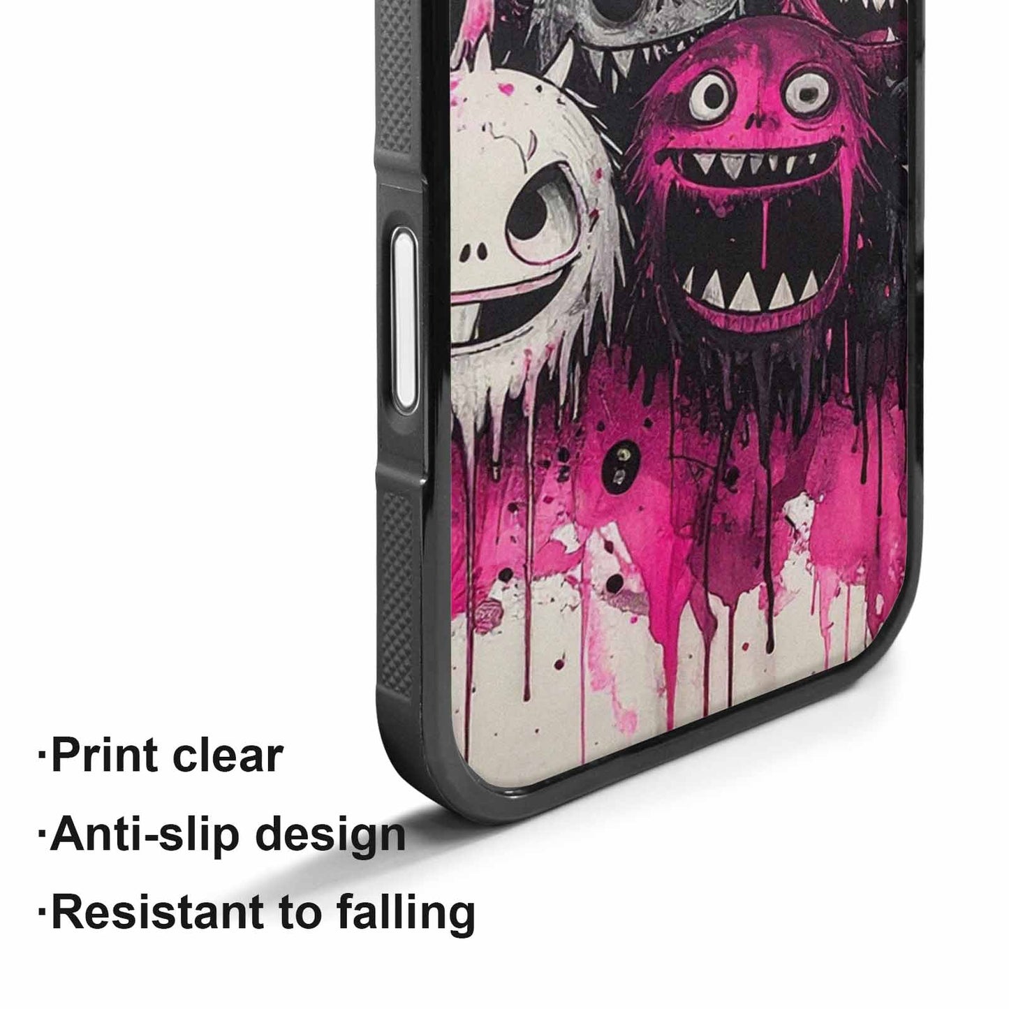 iPhone 17 Case — Monsters (general) Black &amp; Cartoon Cute, Custom Printed Phone Case