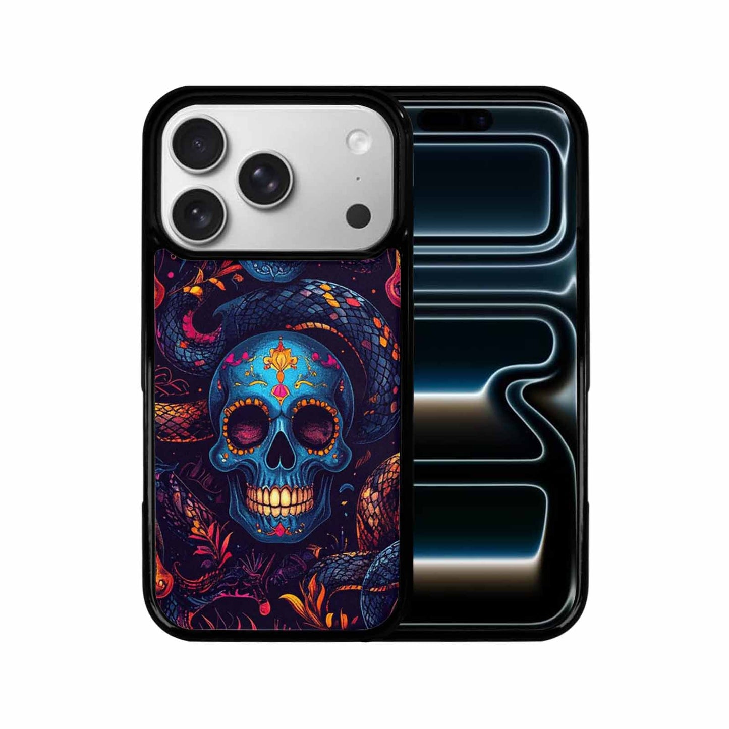 iPhone 17 Pro Case — Snake Skulls Print Gothic Skulls, Custom Print Case Cover