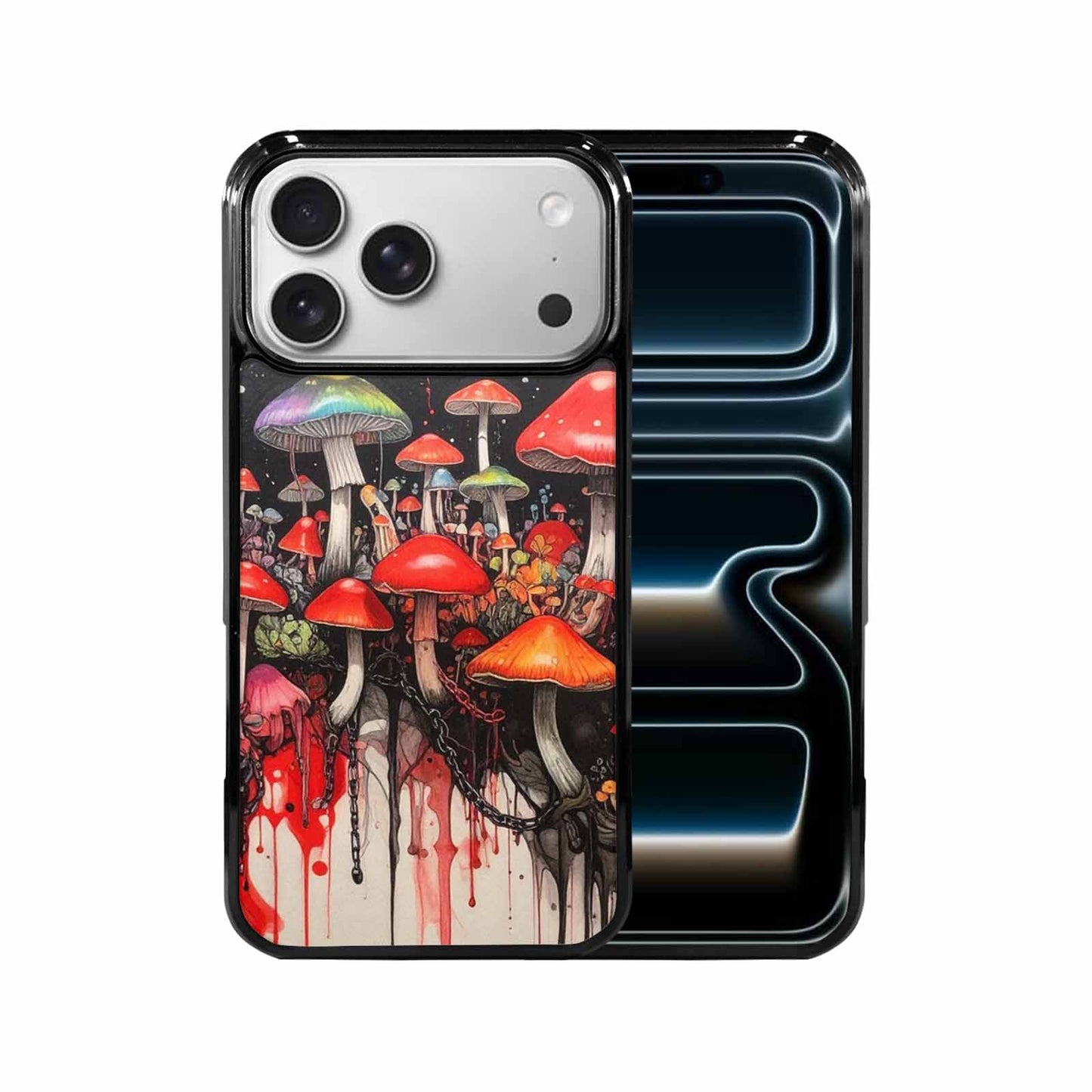 iPhone 17 Pro Max Case — Black &amp; Red Ink Original Art, Customized Protective Case