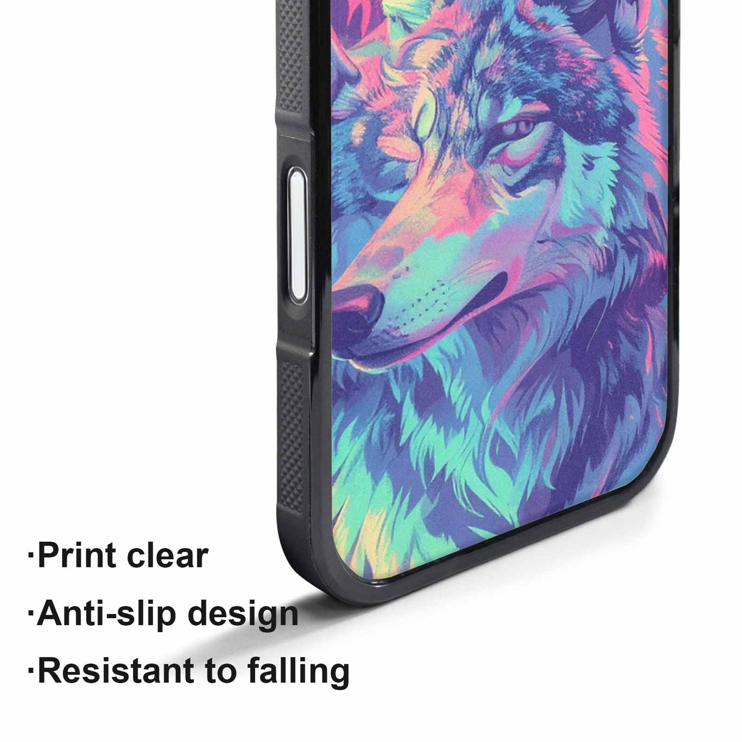 iPhone 17 Air Case — Neon Zebra Print Wolf Animal Print, Custom Phone Case