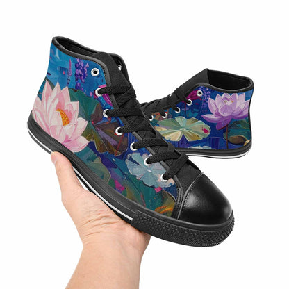 MEN'S Monet-Style Impressionist Water High Top Canvas Surreal Custom Shoes