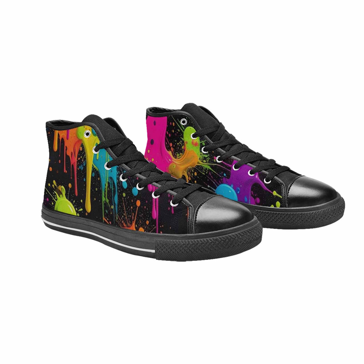 MEN'S Paint Splatter High Top Canvas Grunge Shoes