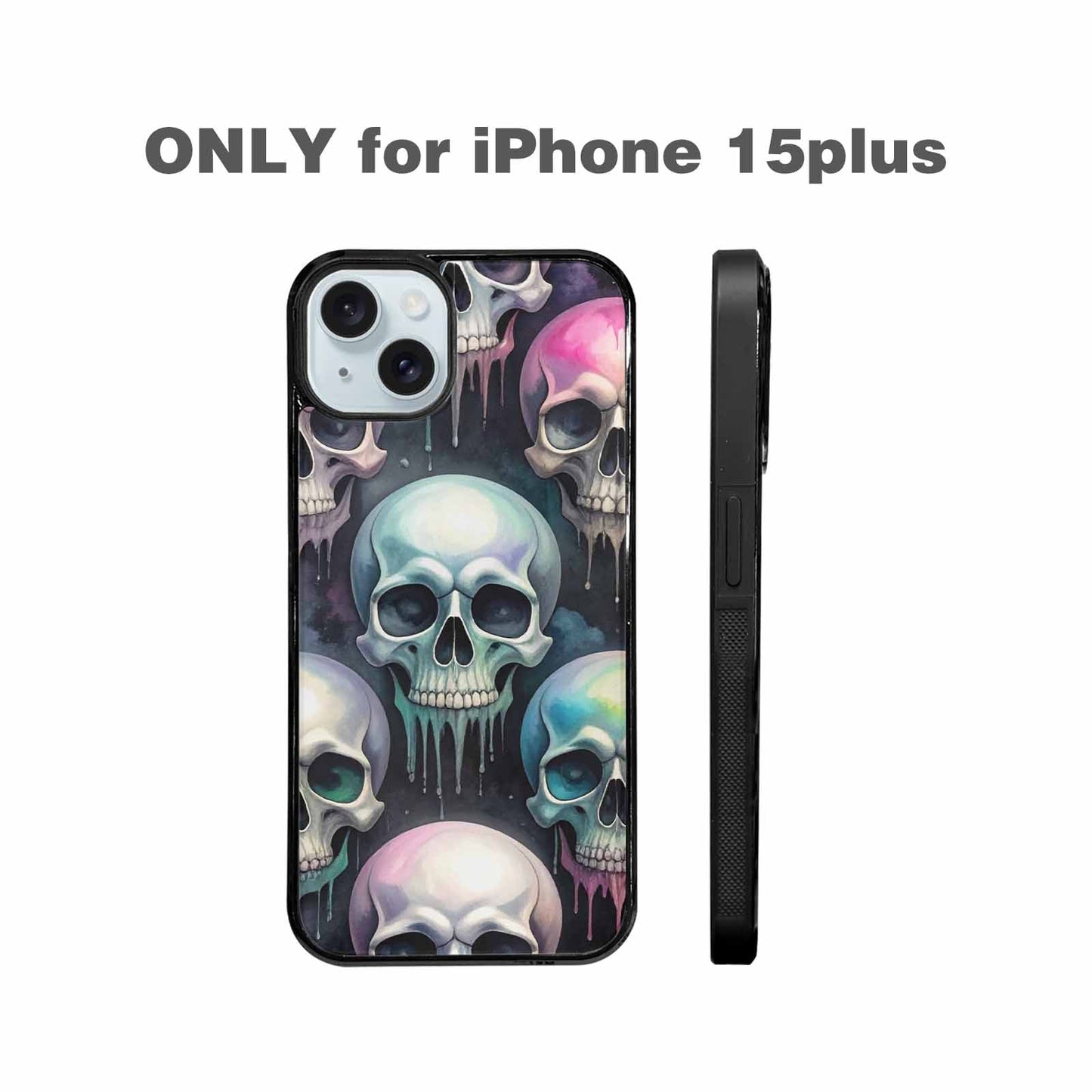 iPhone 15 Plus Case — Dark Black And White Color Tone, Unique Phone Case Design