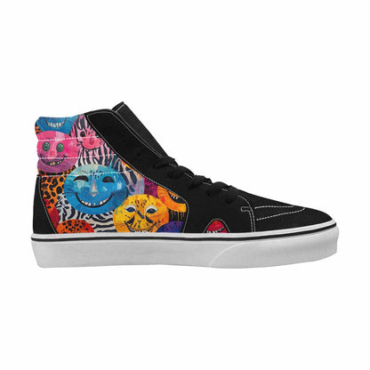 MEN'S Smiley Faces High Top Canvas Neon Fantasy Custom Shoes