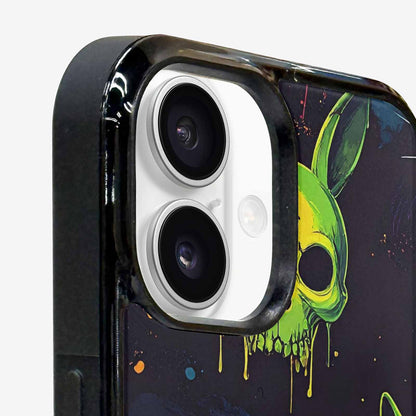 iPhone 16 Case — Radioactive Ghost Bunny Skull Sm, Original Design Phone Case