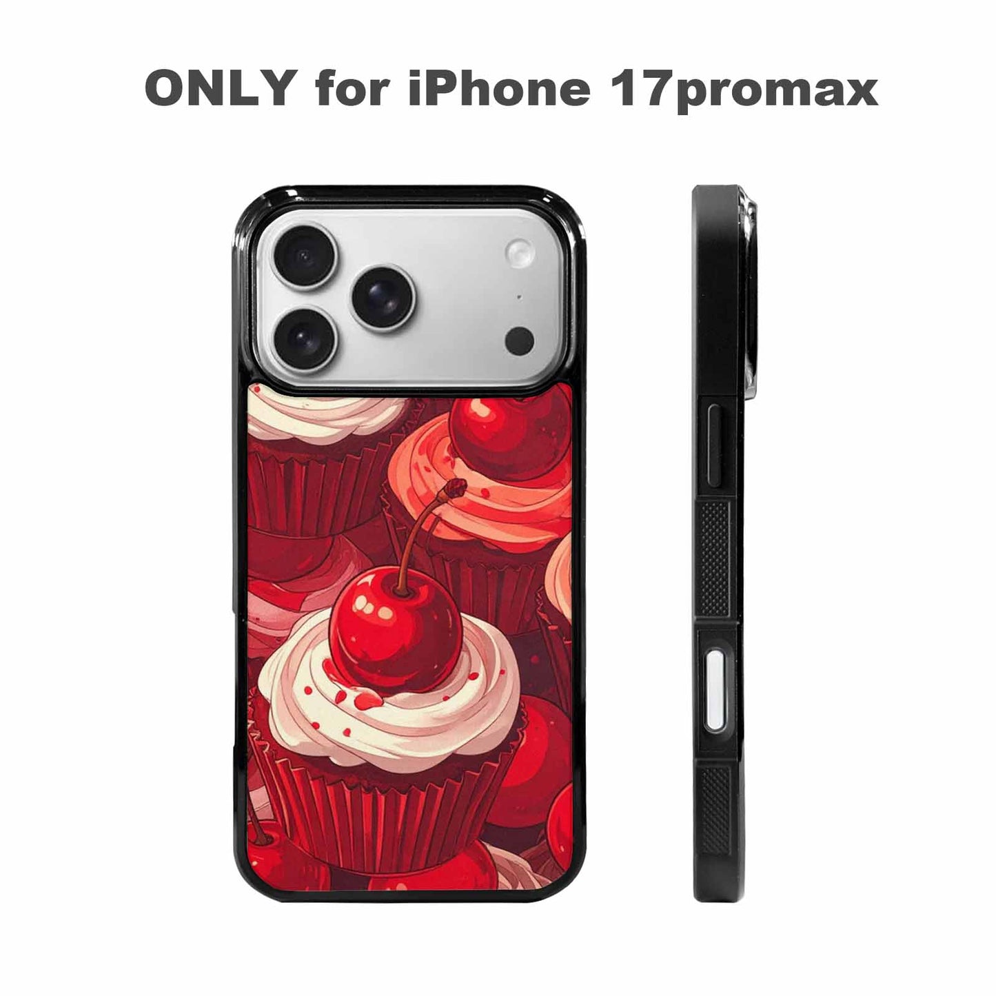 iPhone 17 Pro Max Case — Retro Cherry Cupcake Retro Vintage, Custom Print Case Cover