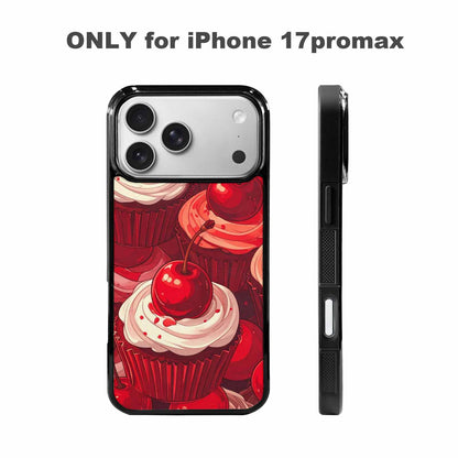 iPhone 17 Pro Max Case — Retro Cherry Cupcake Retro Vintage, Custom Print Case Cover