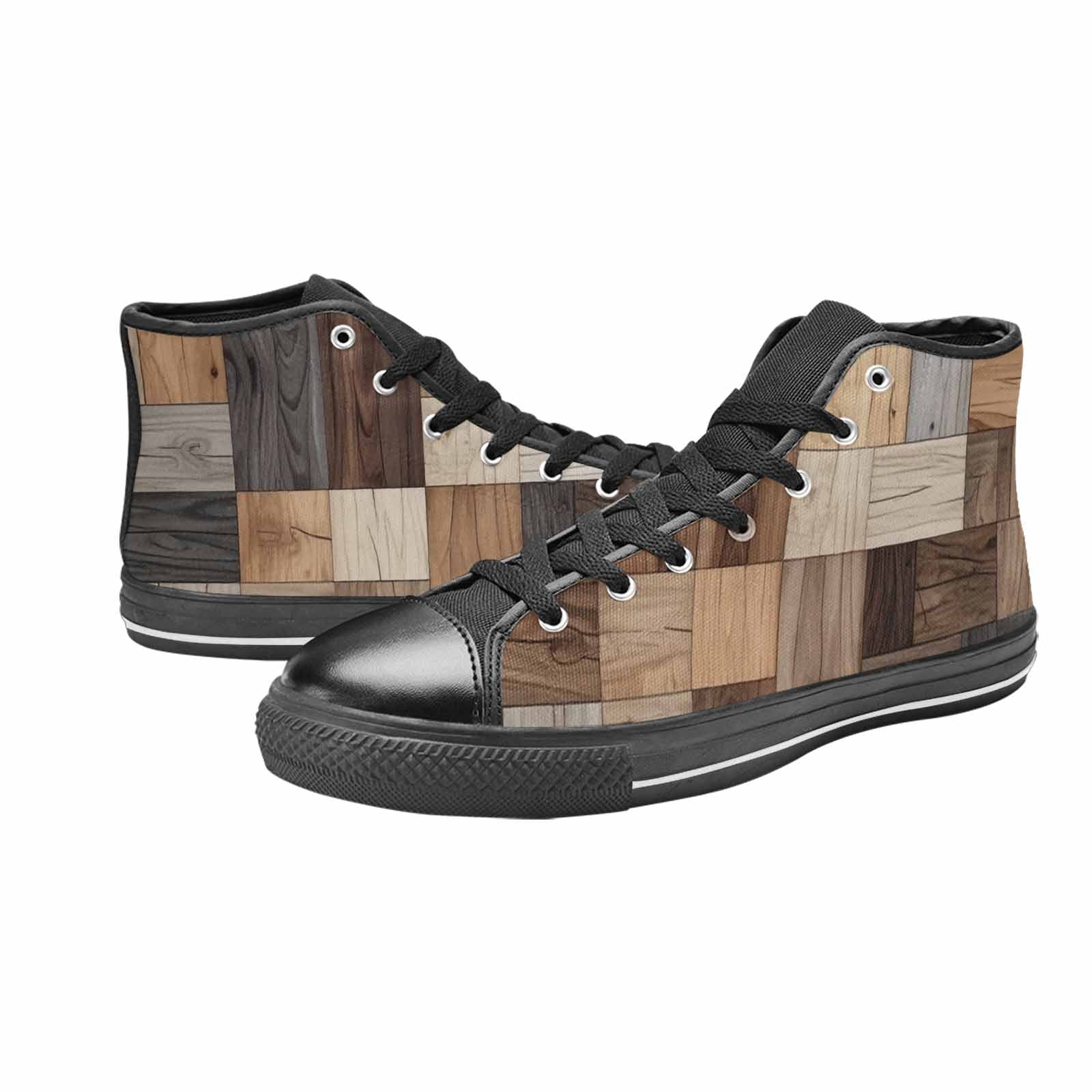 WOMEN'S Wood Grain Texture High Top Canvas Cottagecore Shoes