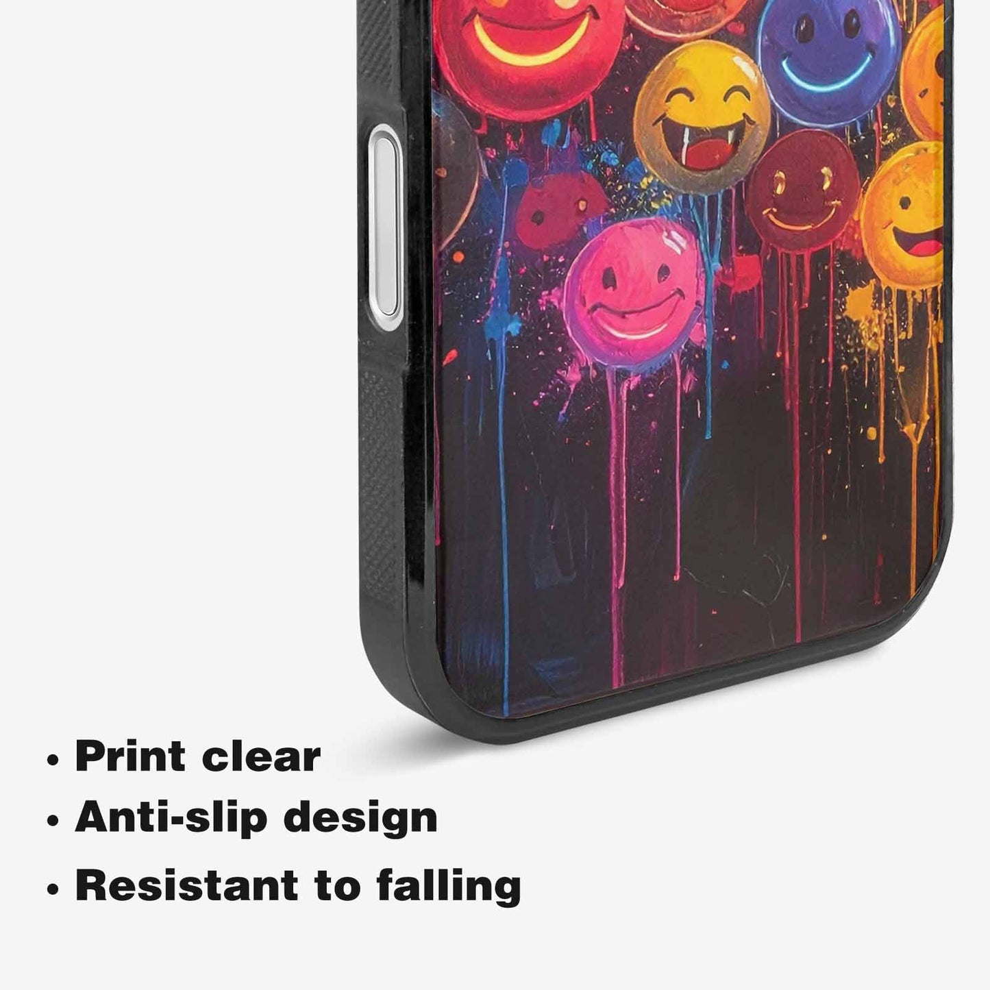 iPhone 16 Plus Case — Smiley Faces Glow Smiley Faces Pattern, Customized Protective Case