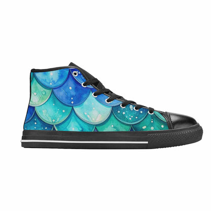 WOMEN'S Mermaid Scale High Top Canvas Dreamcore Shoes