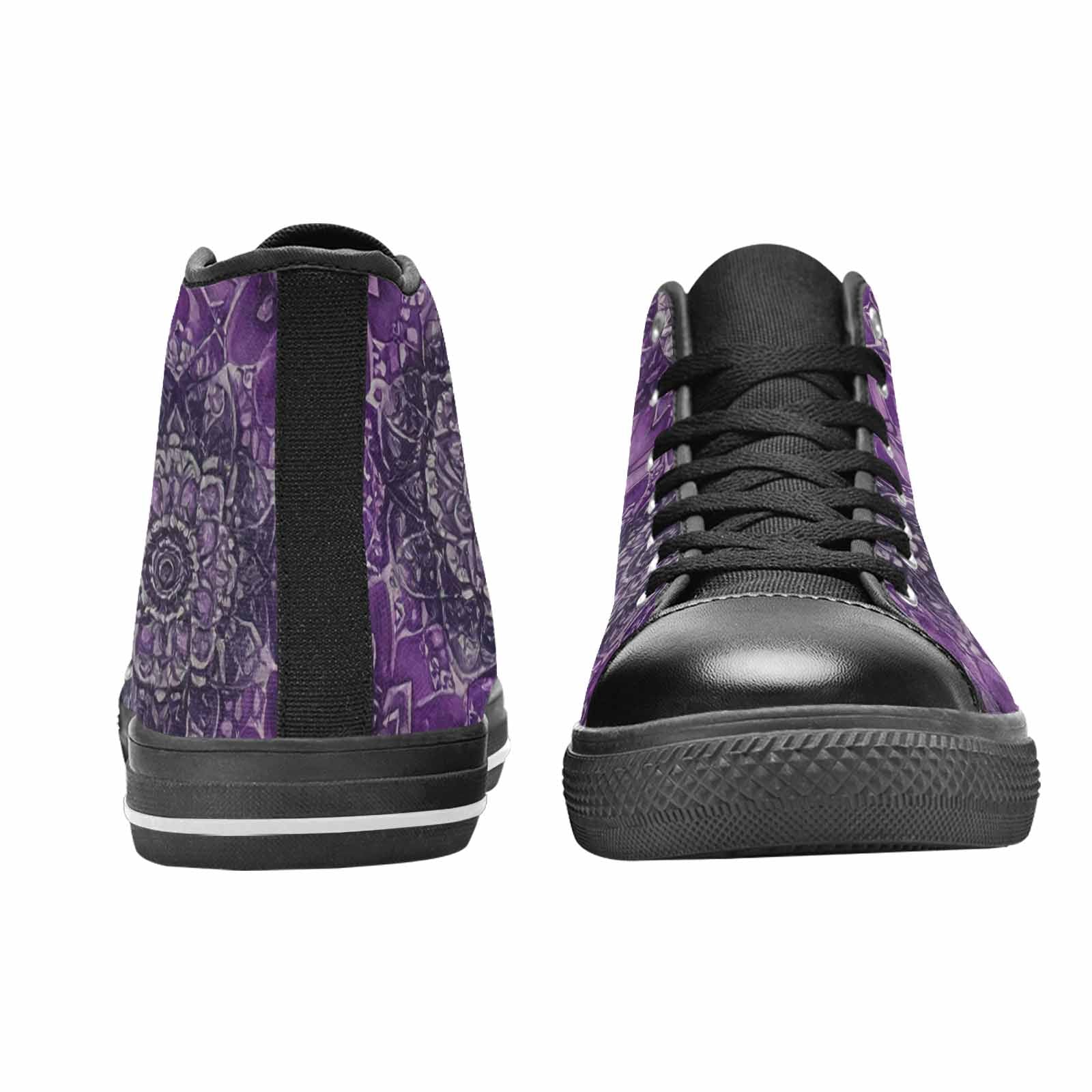 WOMEN'S Mandala High Top Canvas Vibrant Chaos Sneakers