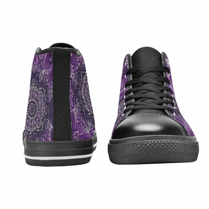 WOMEN'S Mandala High Top Canvas Vibrant Chaos Sneakers