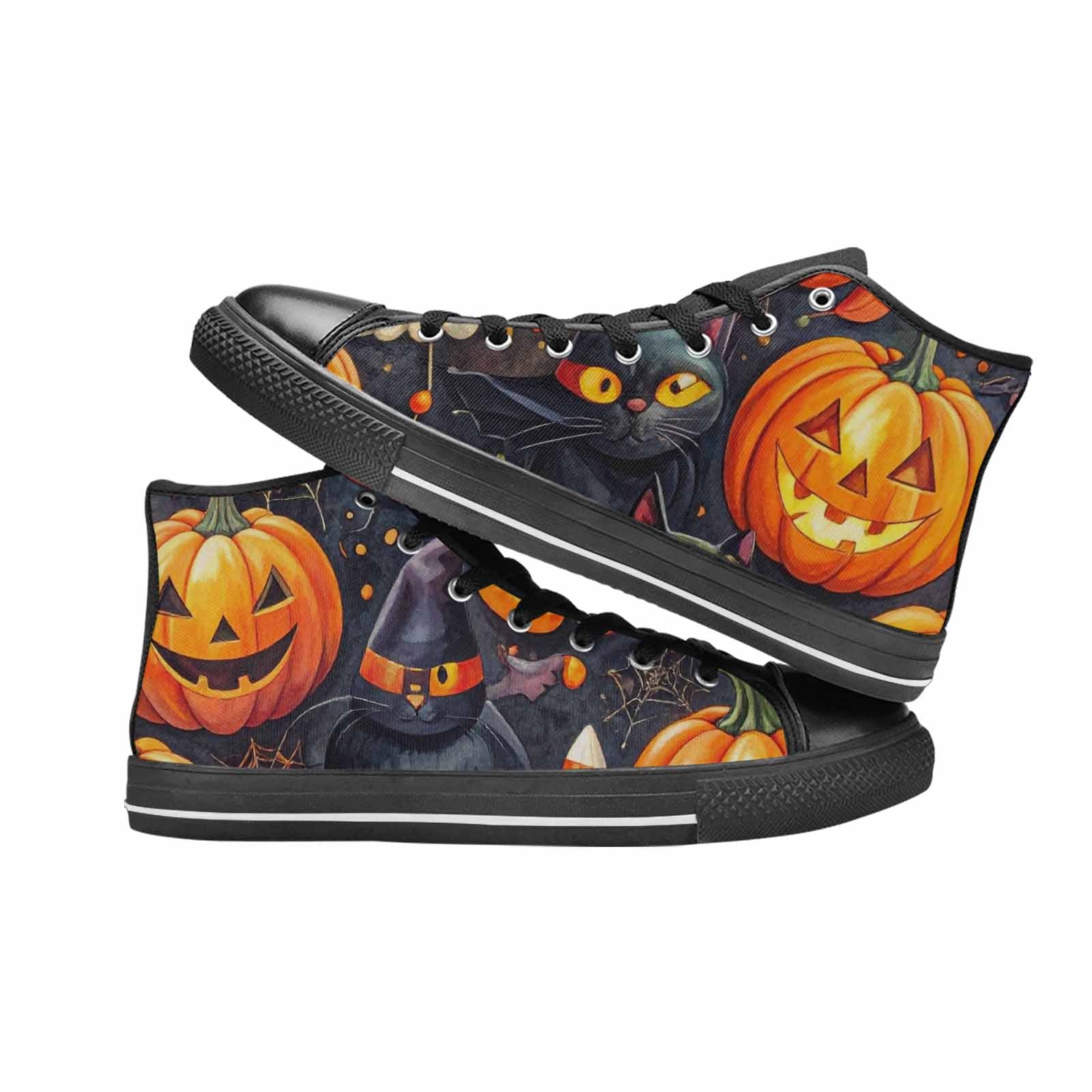 WOMEN'S Halloween High Top Canvas Grunge Custom Sneakers