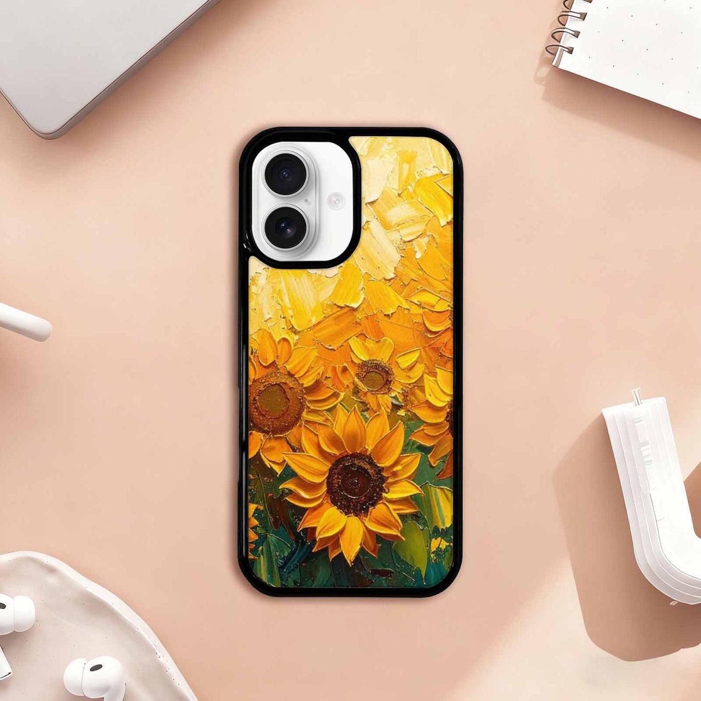 iPhone 17 Case — Impressionist Sunflower Brushstroke Pattern Floral, Original Design Phone Case