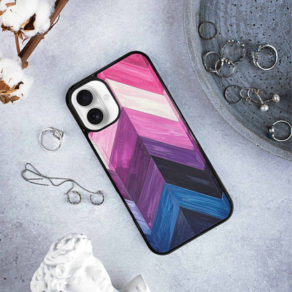 iPhone 16 Plus Case — Genderfluid Flag Color Theme Small Rainbow, Custom Printed Phone Case
