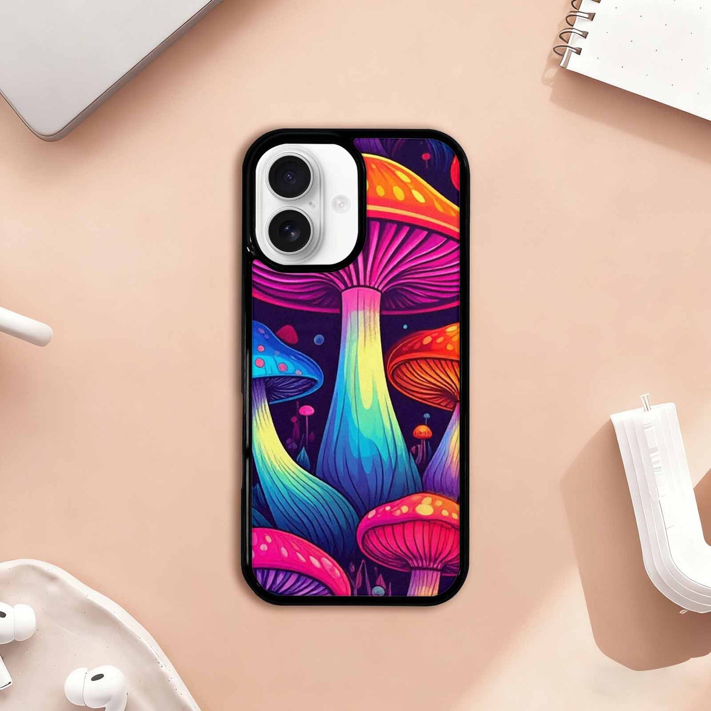 iPhone 17 Case — Psychedelic Mushroom Cartoon Pattern Cartoon Cute, Custom Print Case Cover
