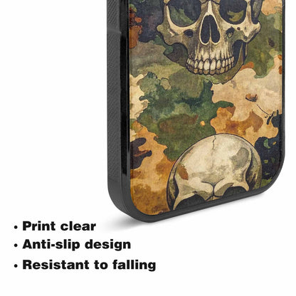 iPhone 15 Plus Case — Military Camo Texture Combined With Distressed, Unique Phone Case Design