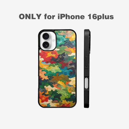 iPhone 16 Plus Case — Camo Patches Full Color Vibrant Camo, Custom Designed Case Cover