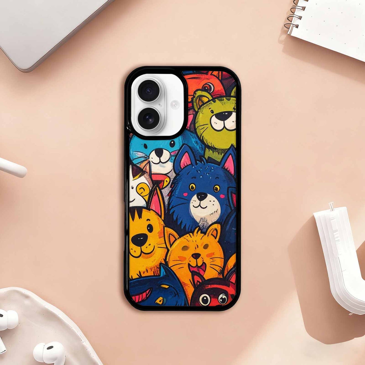 iPhone 17 Case — Seamless Tileable Pattern Of Cartoon Cute, Custom Designed Case Cover
