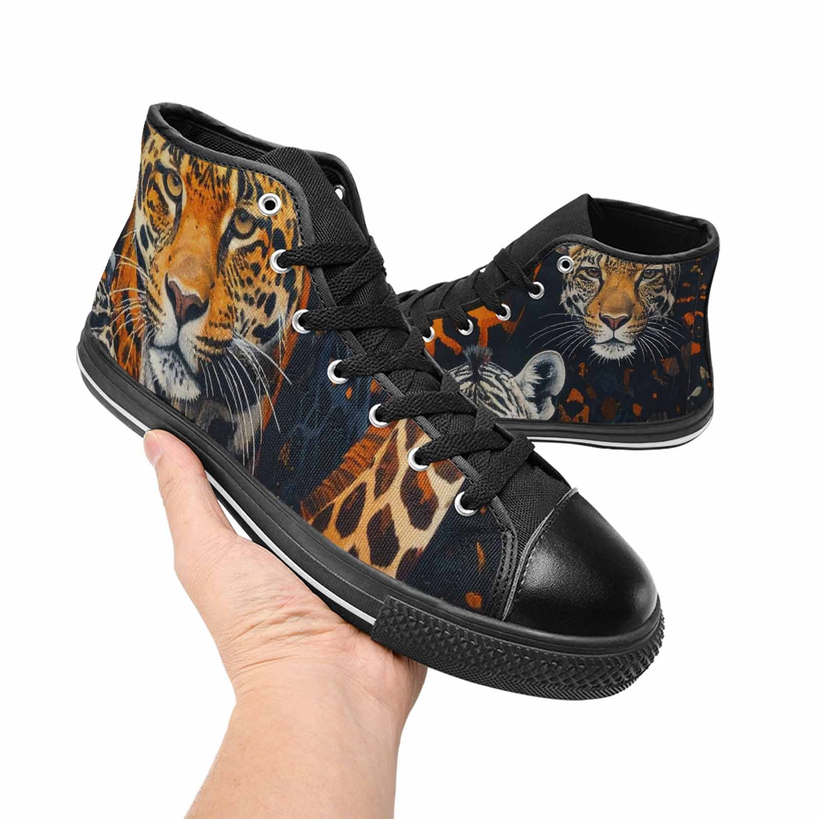 WOMEN'S Animal Print High Top Canvas Dark Academia Custom Shoes