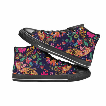 MEN'S Floral Snake Print High Top Canvas Dreamcore Custom Shoes