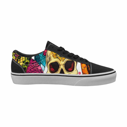 WOMEN'S Snake Print Skull Canvas Lace-Up Vibrant Chaos Shoes